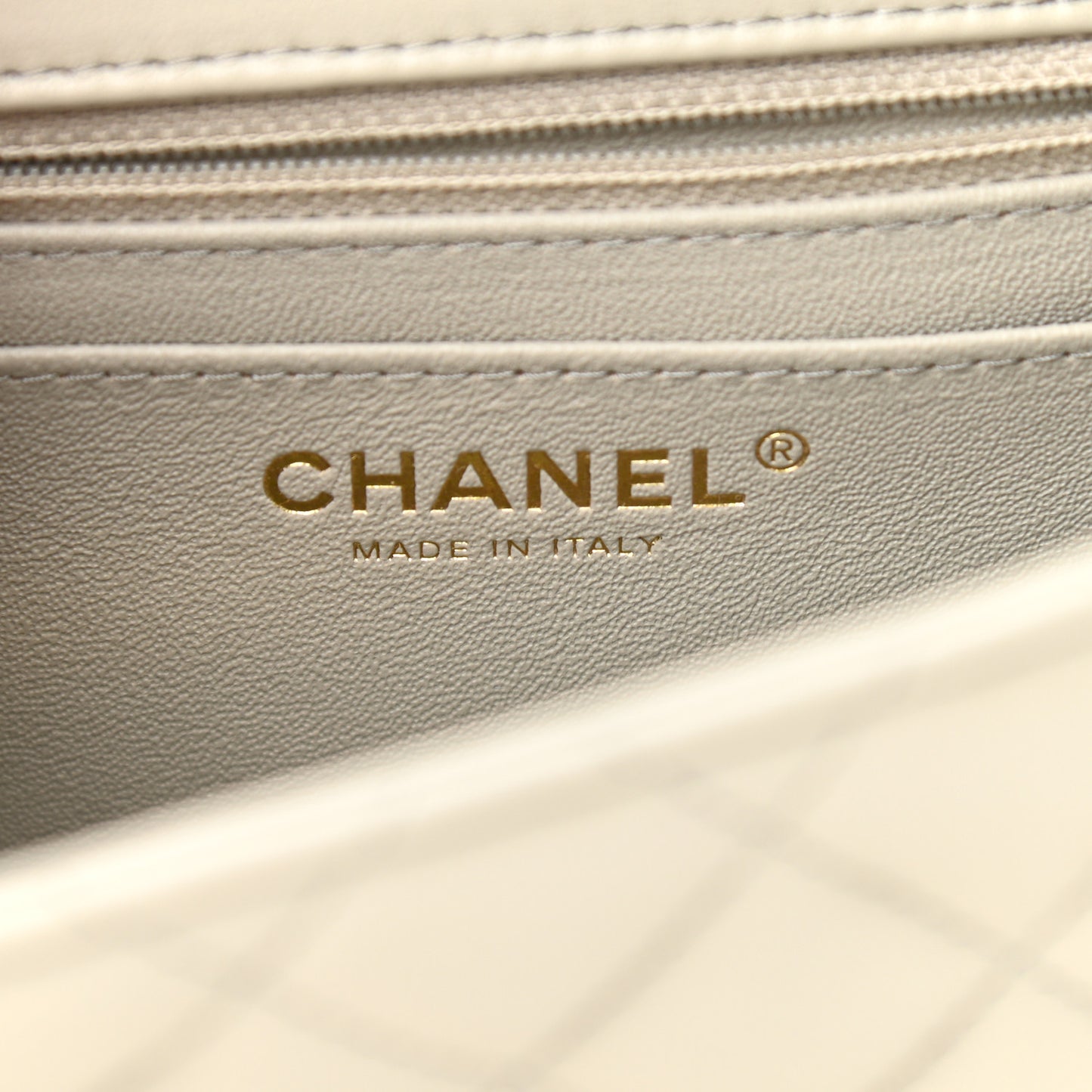 Lambskin Quilted Mini Square Flap Grey