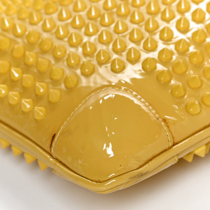 Christian Louboutin Patent Calfskin Studded Loubiposh Chain Clutch Yellow 12 of 14