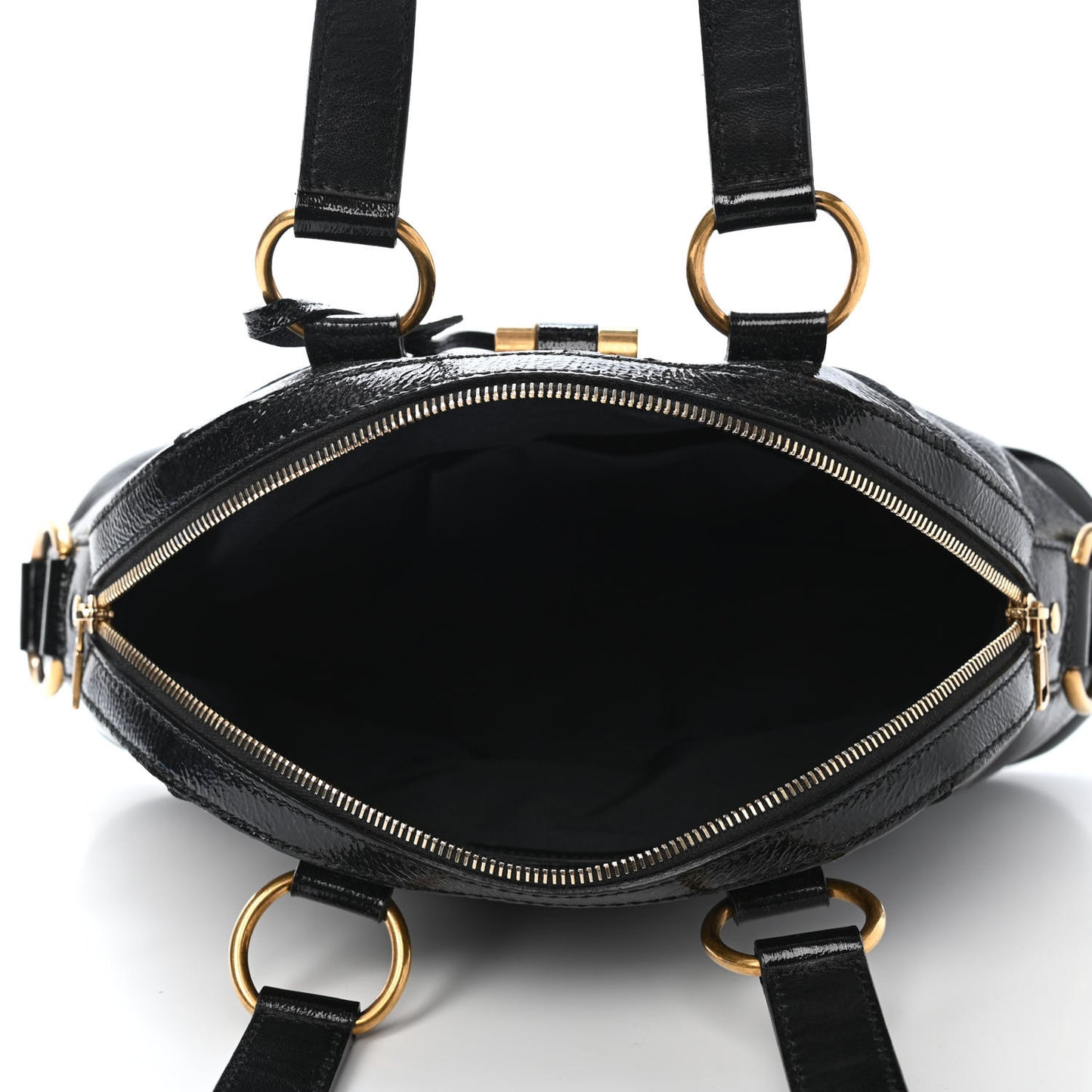 Textured Patent Calfskin Medium Muse Black