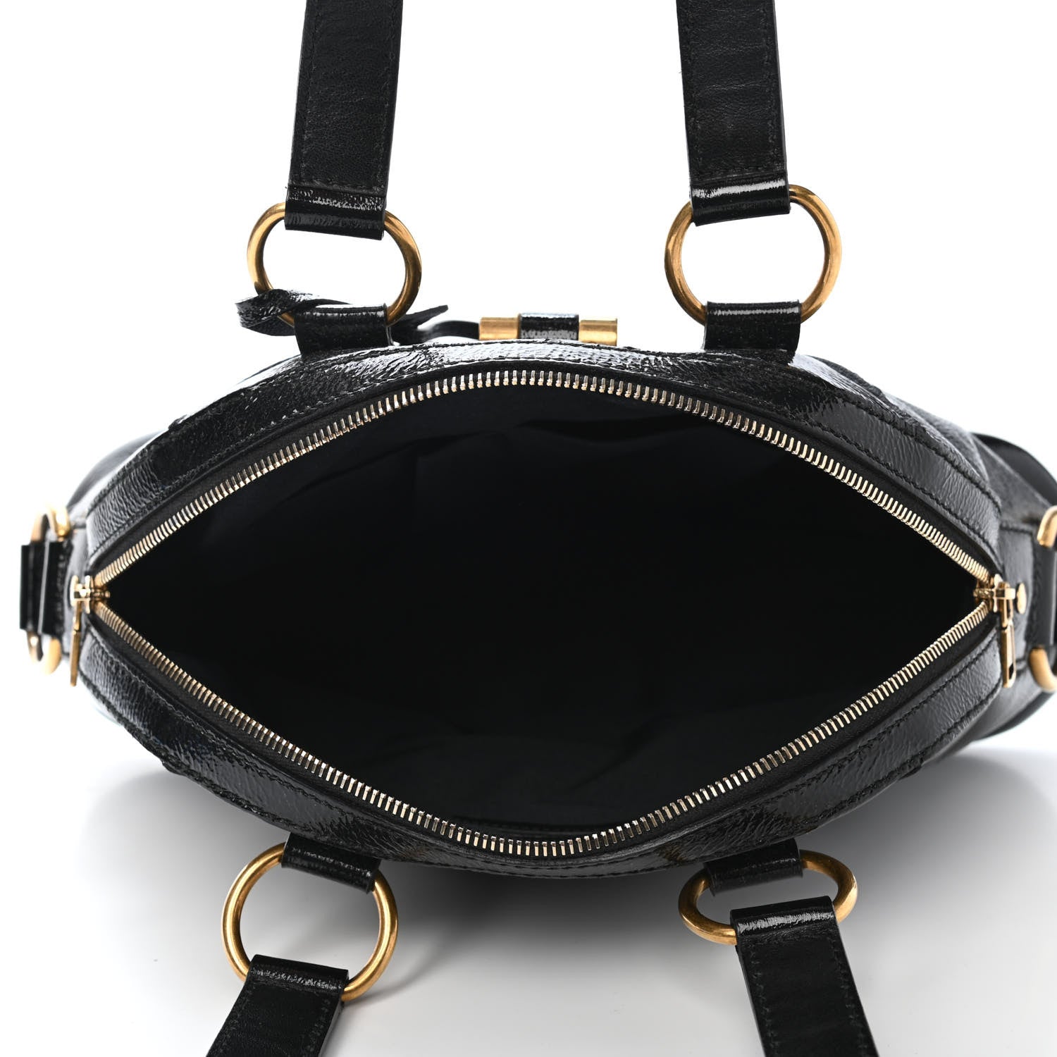 Saint Laurent Textured Patent Calfskin Medium Muse Black 4 of 4
