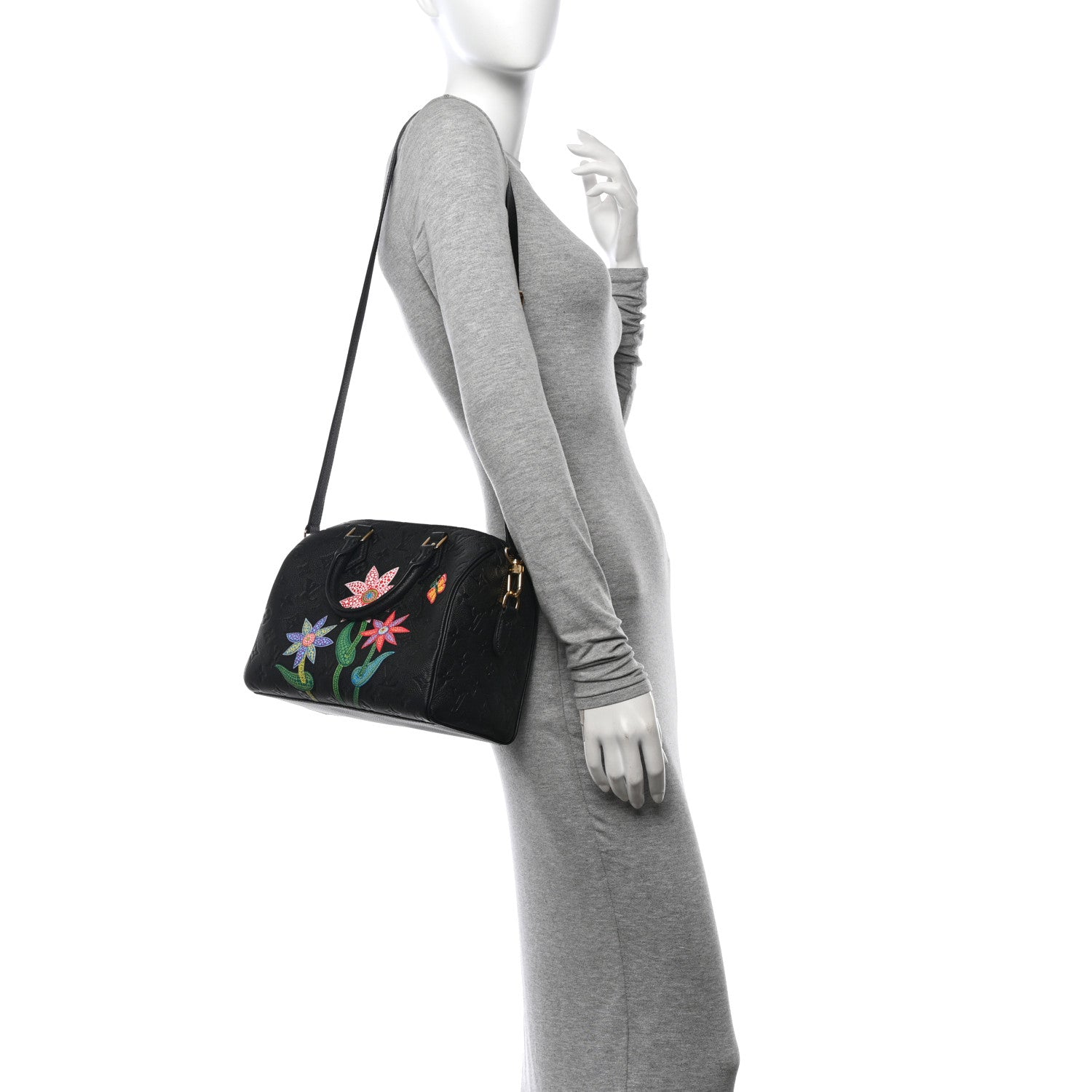 Louis Vuitton LV X YK Empreinte Speedy Bandouliere 25 Black 2 of 10