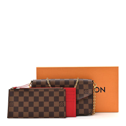 Louis Vuitton Damier Ebene Pochette Felicie Chain Wallet 13 of 13