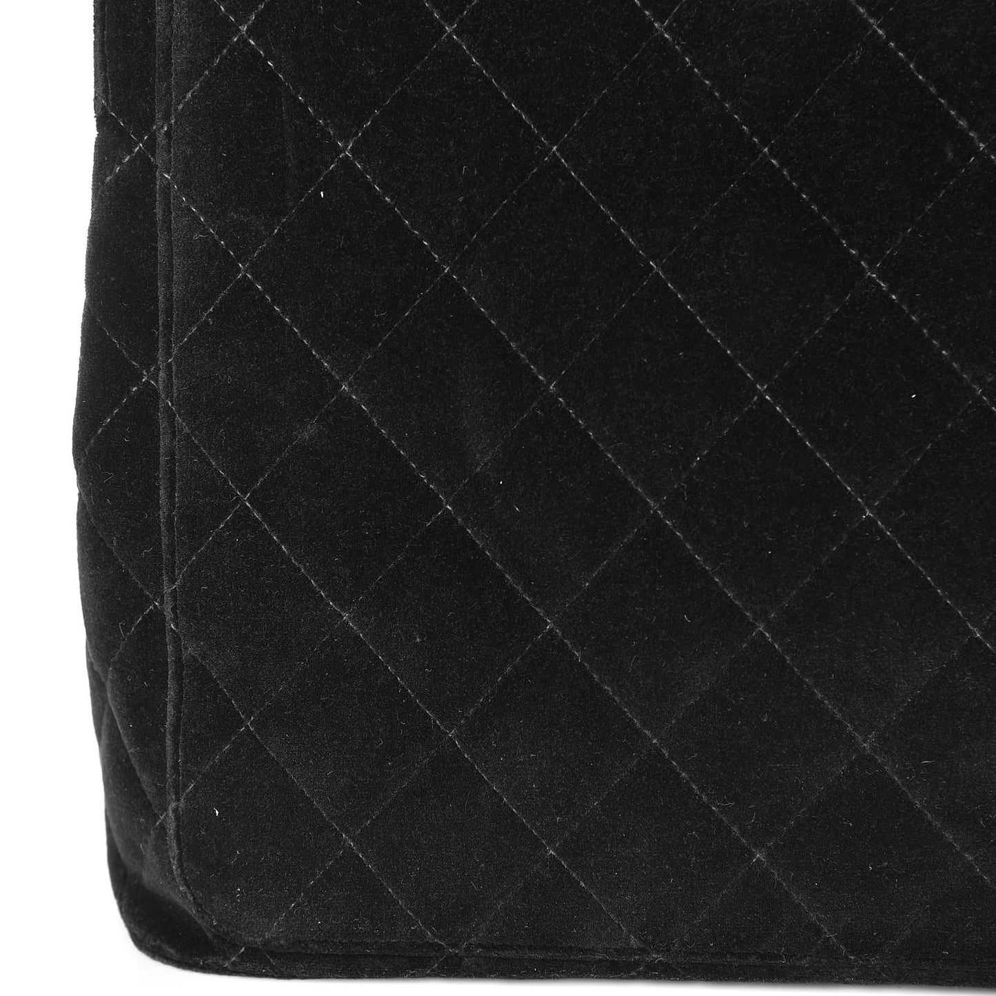 Velvet Quilted Shoulder Bag Black