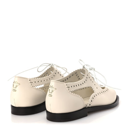 Christian Dior Calfskin Cut Out Teddy-D Oxford Flats 36 Off White 5 of 10