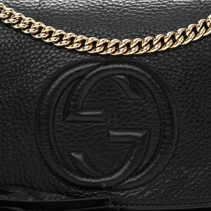 Gucci Pebbled Calfskin Medium Soho Flap Crossbody Black 9 of 15
