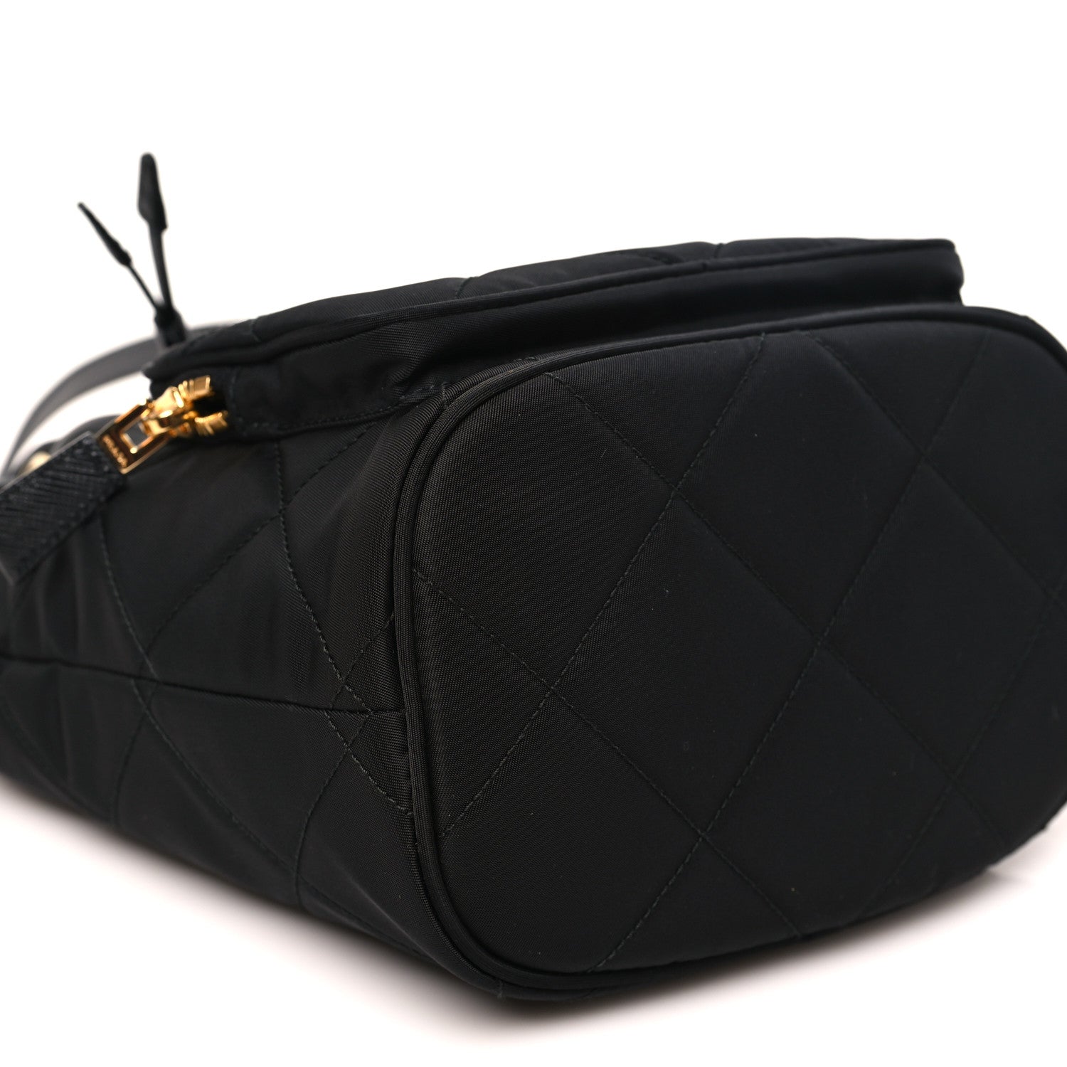 Prada Re-Nylon Saffiano Stitched Duet Bucket Bag Black 8 of 10