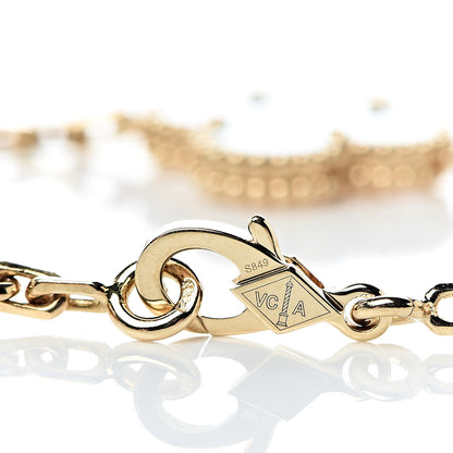 Van Cleef & Arpels 18K Yellow Gold Mother of Pearl 5 Motifs Vintage Alhambra Bracelet 4 of 6