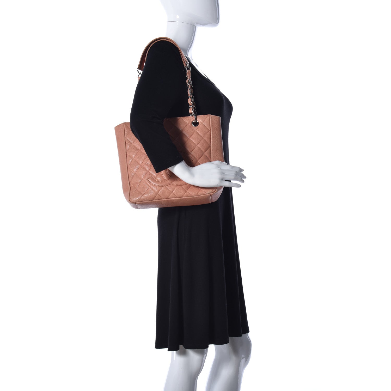 Chanel Caviar Quilted Petit Shopping Tote PST Pink 2 of 24
