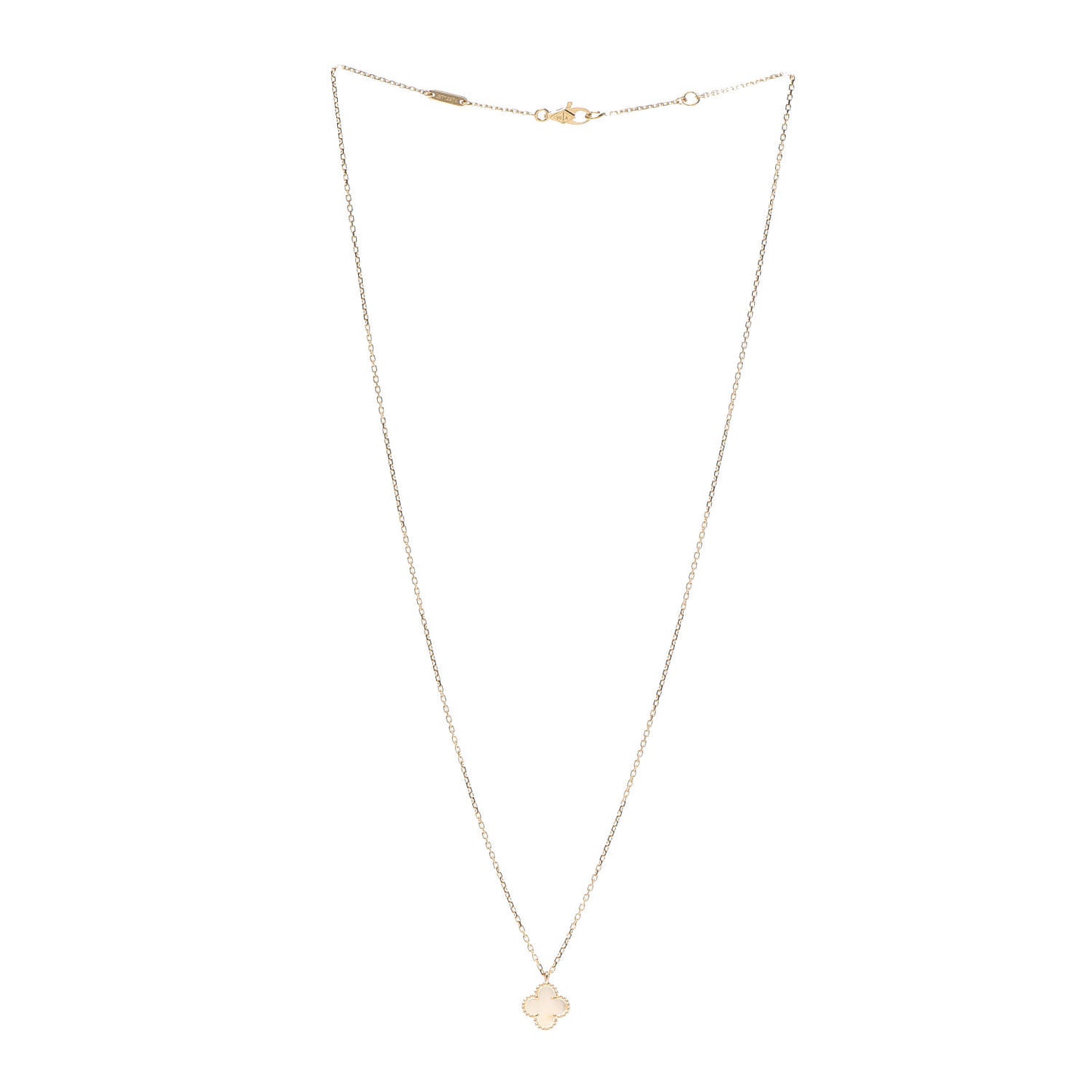 18K Yellow Gold Mother of Pearl Sweet Alhambra Pendant Necklace