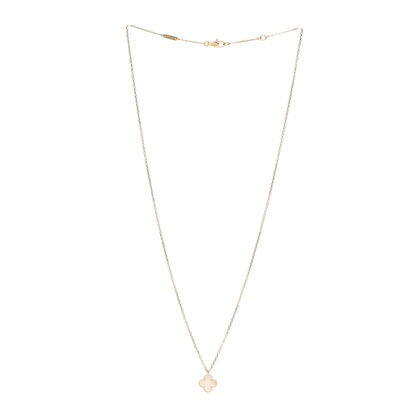 Van Cleef & Arpels 18K Yellow Gold Mother of Pearl Sweet Alhambra Pendant Necklace 3 of 8