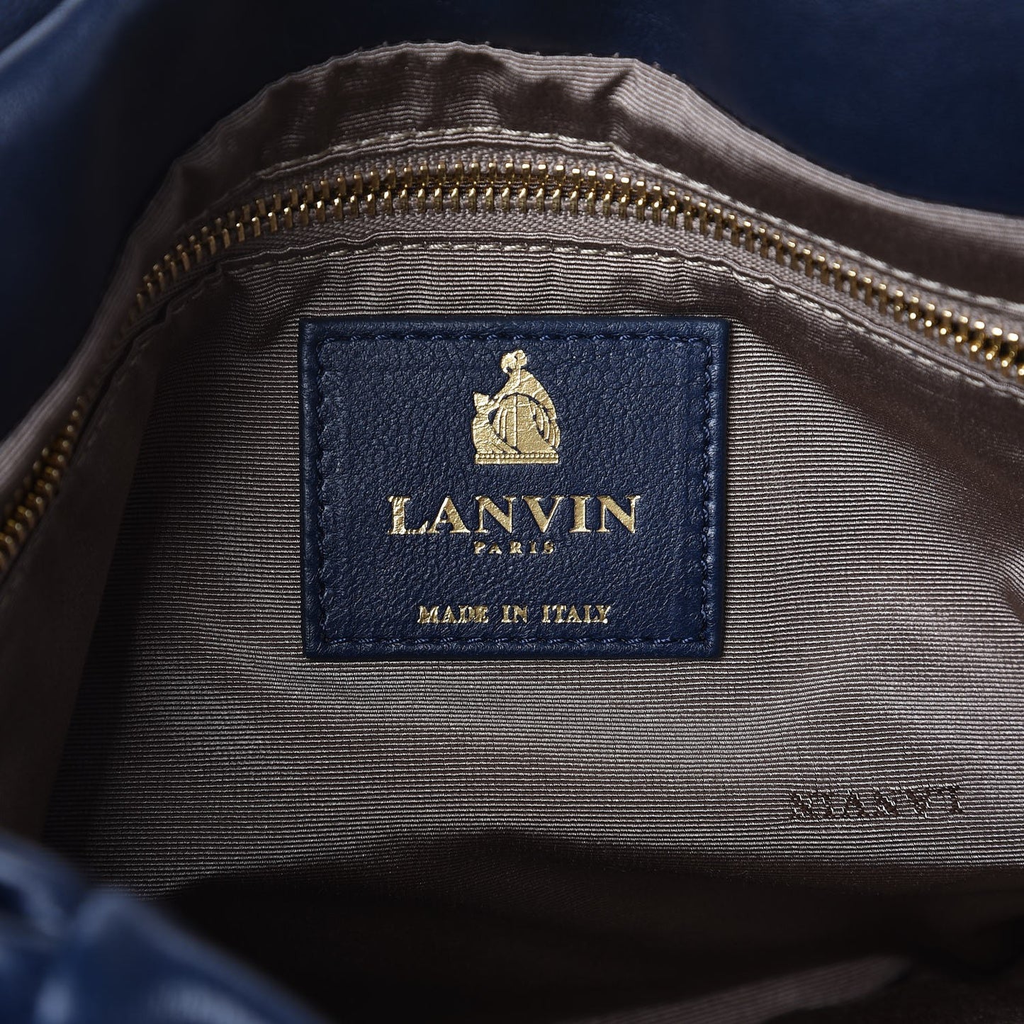 Lambskin Quilted Medium Sugar Flap Shoulder Bag Navy