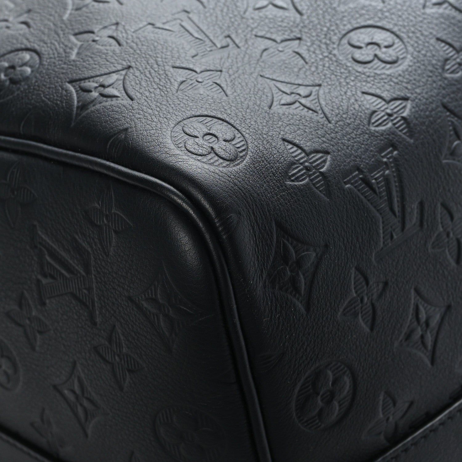 Louis Vuitton Calfskin Shadow Monogram Keepall Bandouliere 50 Black 6 of 9