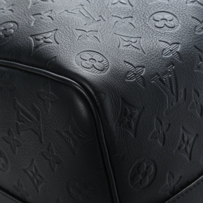 Louis Vuitton Calfskin Shadow Monogram Keepall Bandouliere 50 Black 6 of 9