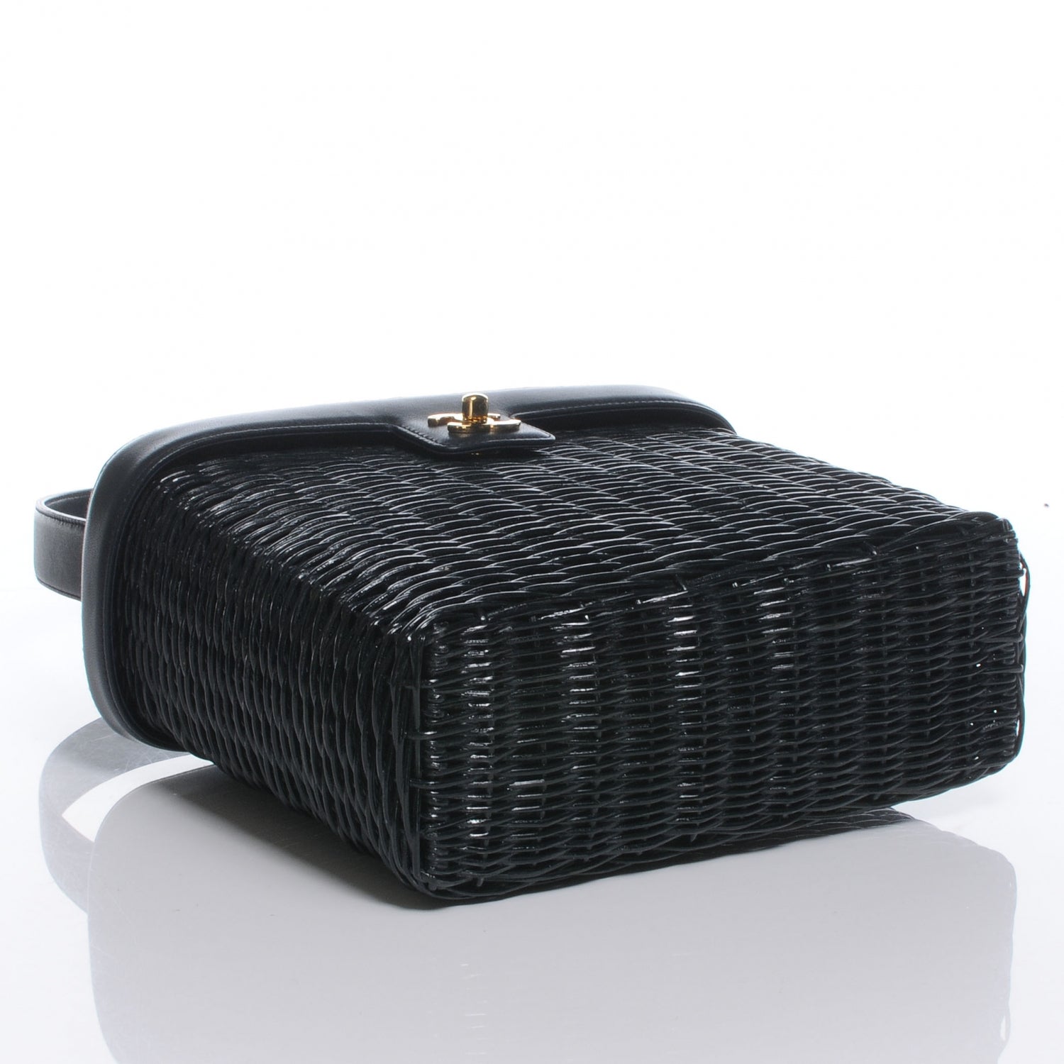 Chanel Straw Bag Navy 4 of 8
