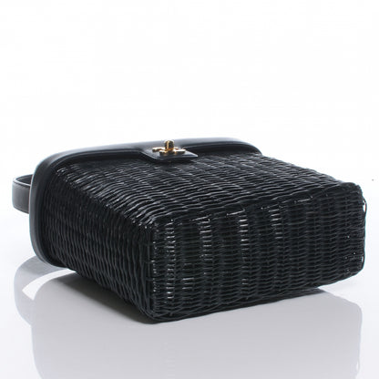 Chanel Straw Bag Navy 4 of 8