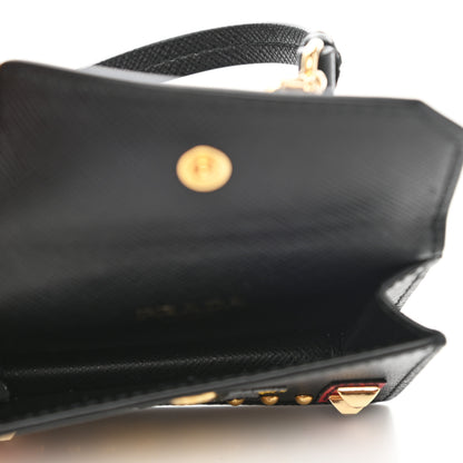 Prada Saffiano Robot Card Holder Black 5 of 7