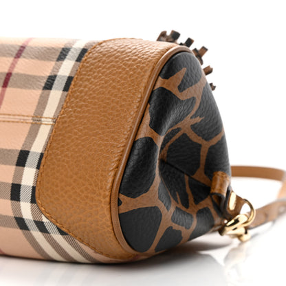Burberry Haymarket Check Animal Print Mini Blaze Crossbody Bag Brown 10 of 12