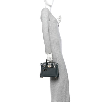 Hermes Togo Matte Alligator Birkin Touch 25 Vert Cypress 2 of 11