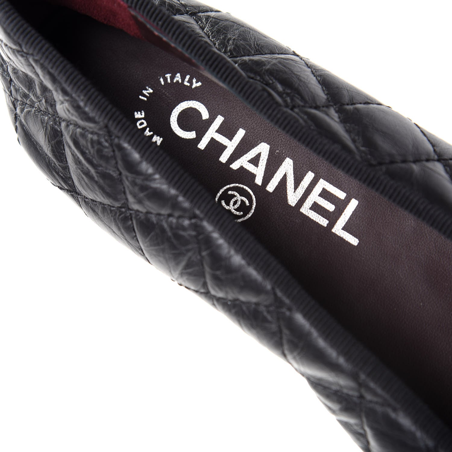 Chanel Aged Calfskin Quilted Cap Toe Ballerina Flats 35.5 Black 7 of 10