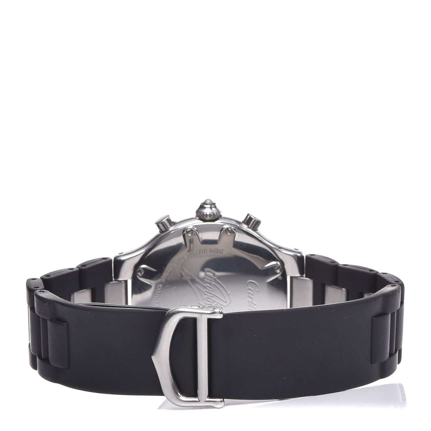Cartier Stainless Steel Rubber 38mm Must 21 Chronoscaph Quartz Watch Black 4 of 10