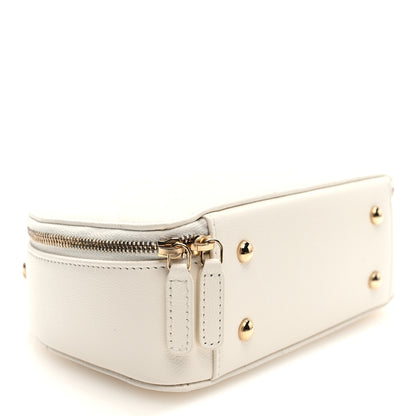 Chanel Grained Calfskin Quilted Top Handle Chain Clutch White 4 of 11