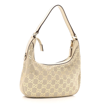 Gucci Suede GG Monogram Small Charmy Hobo Off White Gold 3 of 12