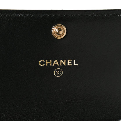 Chanel Lambskin Quilted Chanel 19 Flap Coin Purse With Chain Black 6 of 10