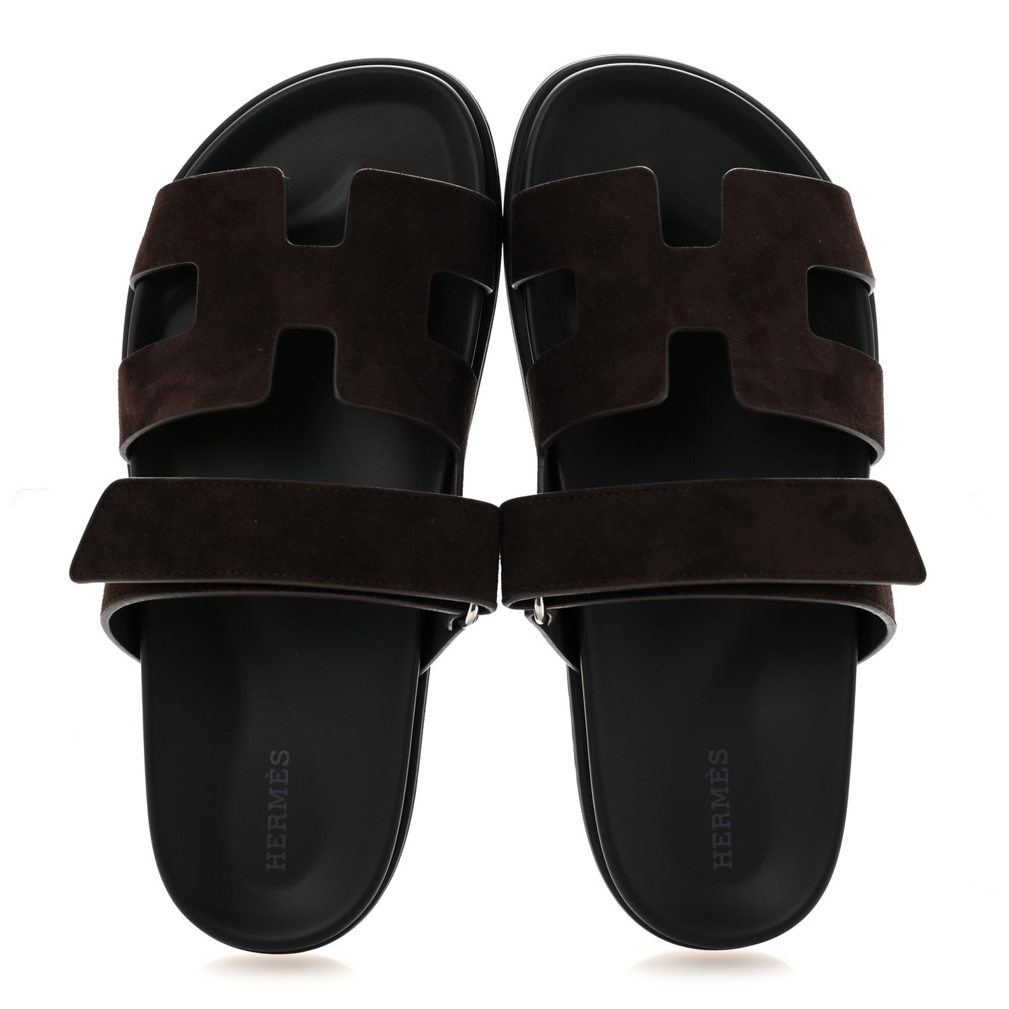 Suede Goatskin Womens Chypre Sandals 39.5 Marron Ebene
