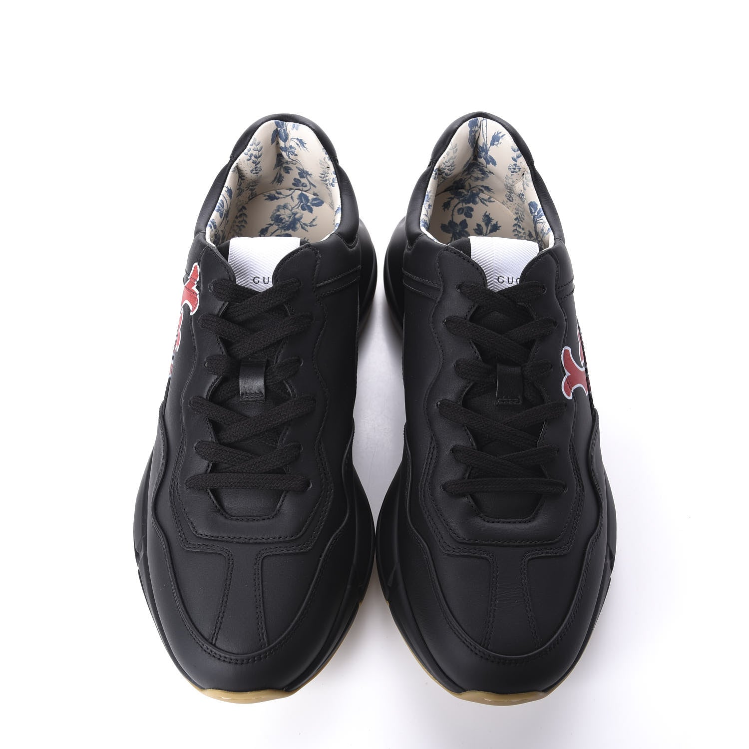 Gucci X MLB Calfskin LA Dodgers Mens Rhyton Sneakers 9.5 Black 5 of 11