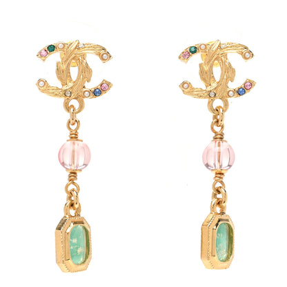 Chanel Crystal Bead CC Drop Earrings Multicolor 1 of 5