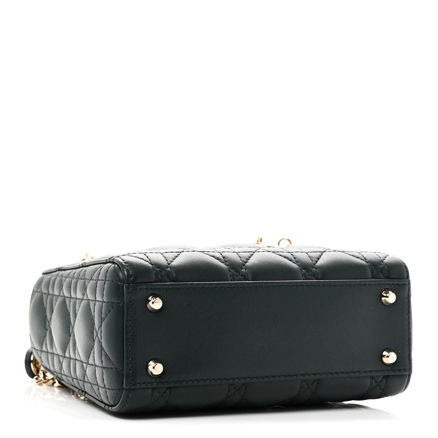 Lambskin Cannage Mini Lady Dior Dark Green
