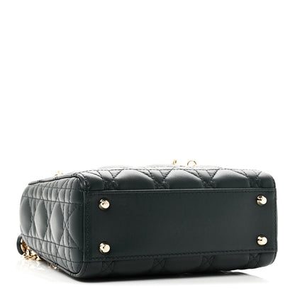 Christian Dior Lambskin Cannage Mini Lady Dior Dark Green 4 of 11