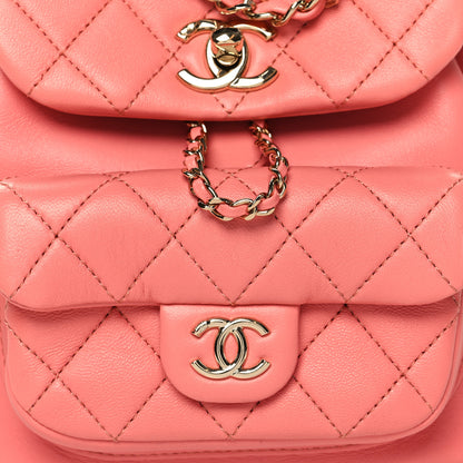 Chanel Lambskin Quilted Small Duma Drawstring Backpack Pink 8 of 10