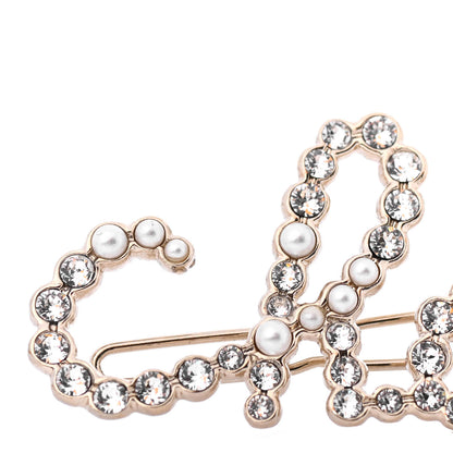 Chanel Metal Glass Swirling Pearls Hair Clip Gold 4 of 4