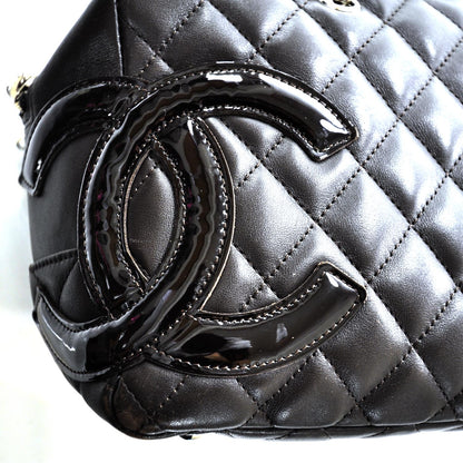 Chanel Calfskin Quilted Large Cambon Bowler Dark Brown 10 of 10