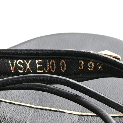 Valentino Garavani Calfskin Rockstud No Limit Gladiator Flat Sandals 39.5 Black 8 of 9