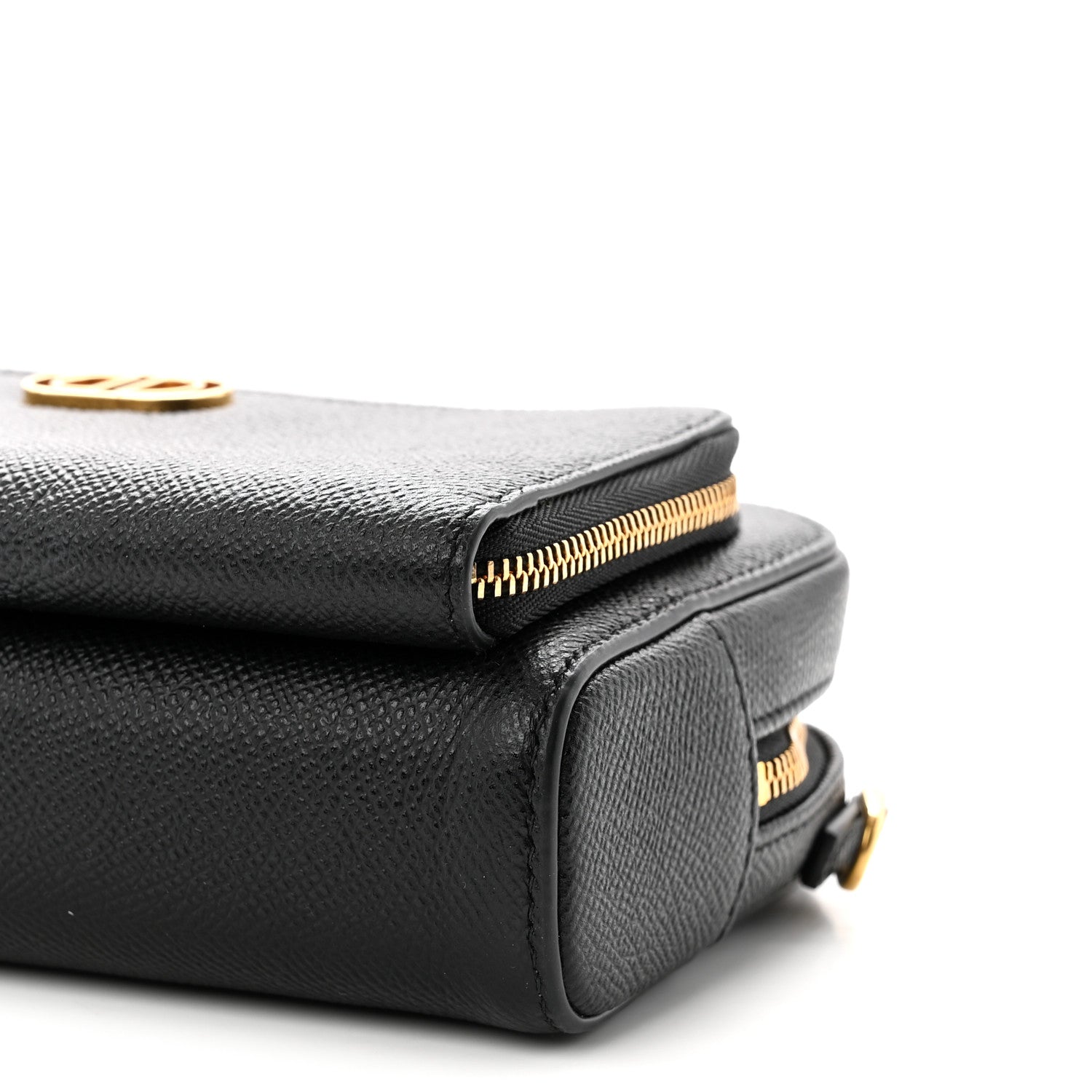Christian Dior Grained Calfskin Caro Double Pouch Black 10 of 10