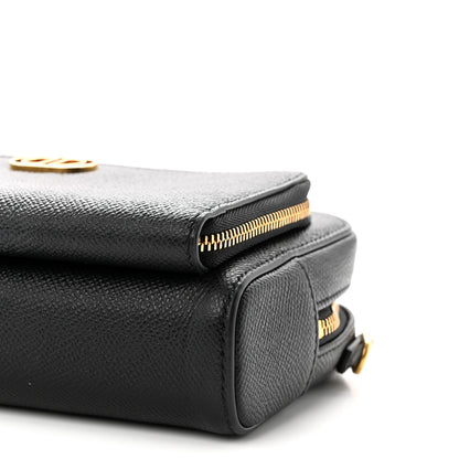 Christian Dior Grained Calfskin Caro Double Pouch Black 10 of 10