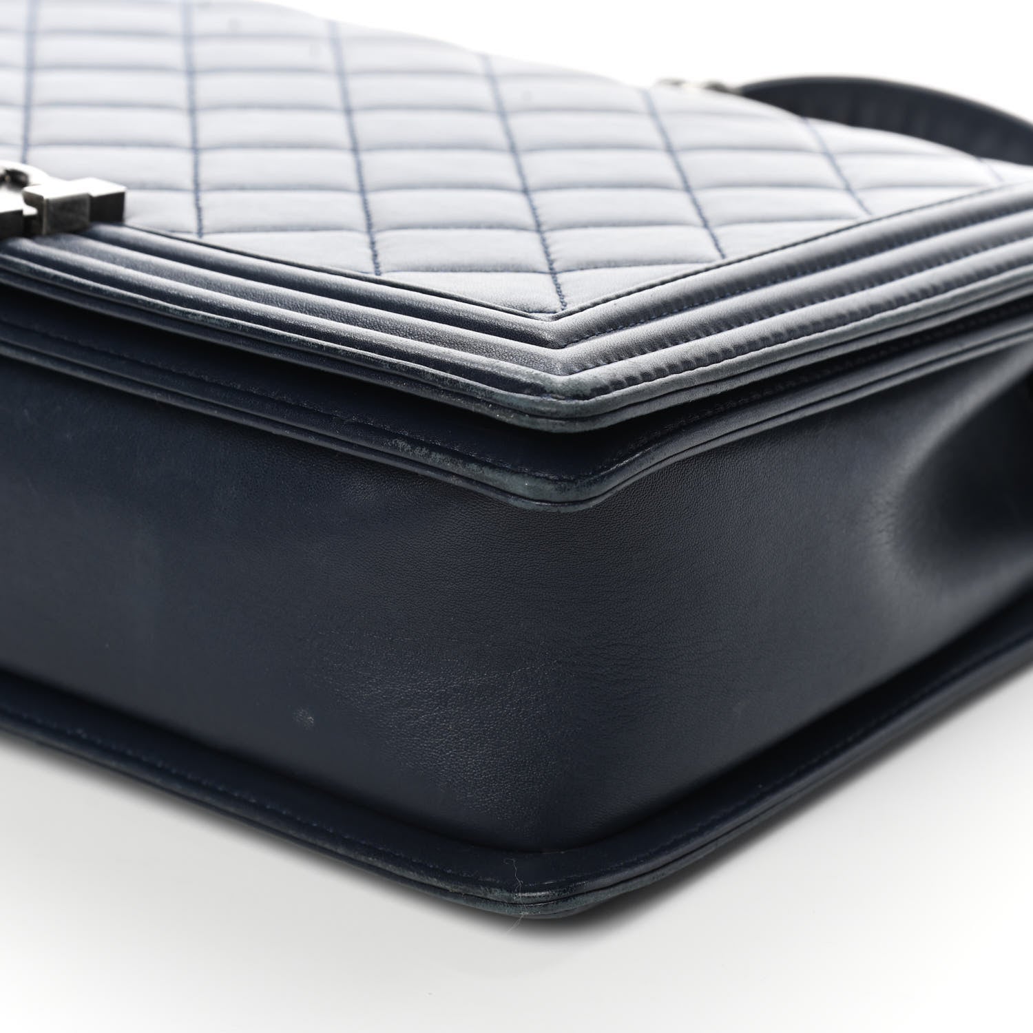 Chanel Lambskin Quilted Large Boy Flap Navy 10 of 13