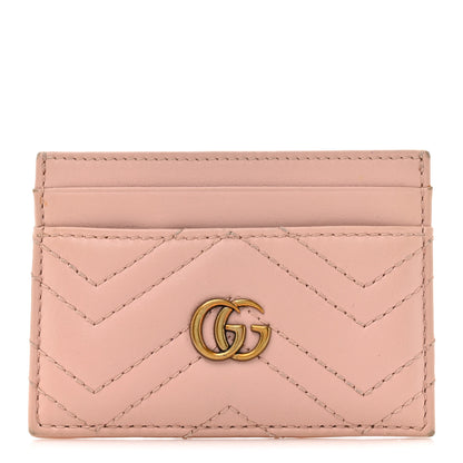 Gucci Calfskin Matelasse GG Marmont Card Holder Perfect Pink 1 of 10