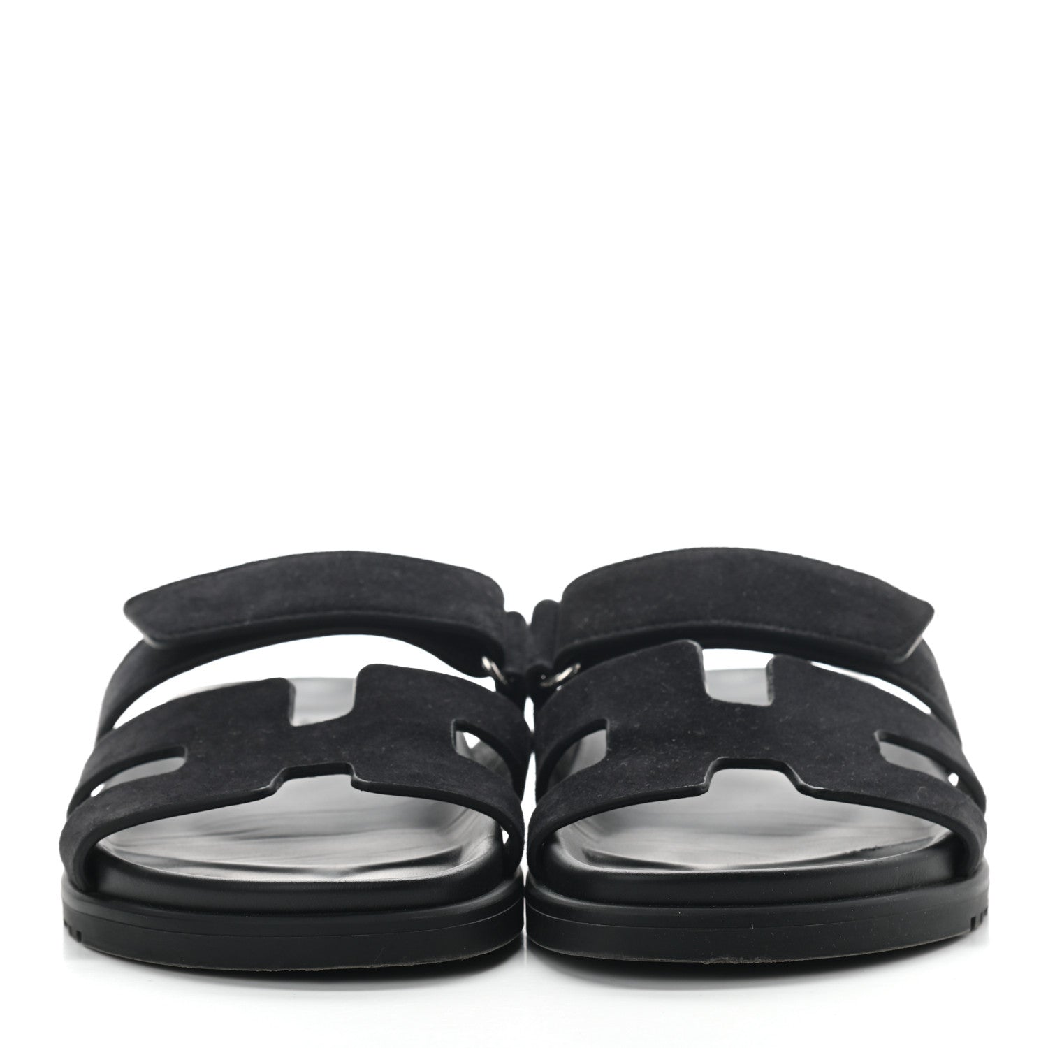 Hermes Suede Goatskin Womens Chypre Sandals 36 Black 3 of 7