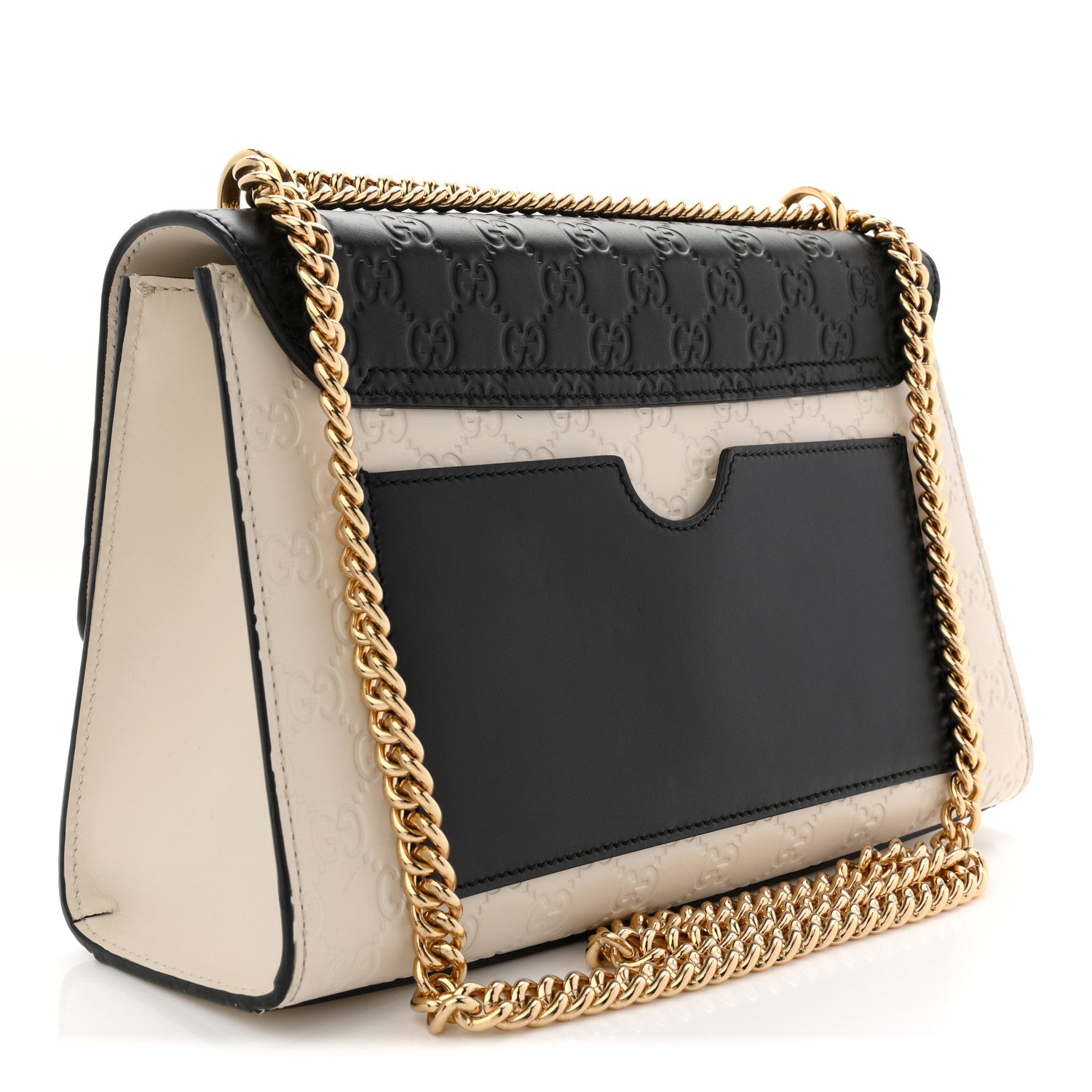 Gucci Guccissima Medium Padlock Shoulder Bag Black Mystic White 3 of 14