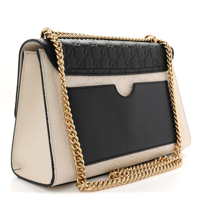 Gucci Guccissima Medium Padlock Shoulder Bag Black Mystic White 3 of 14