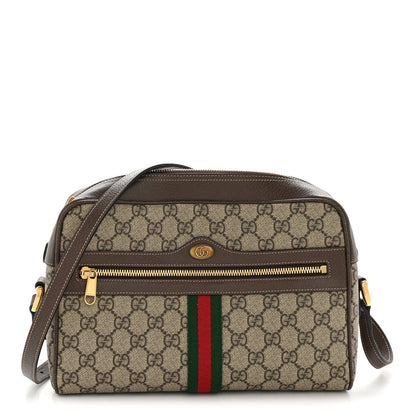 Gucci GG Supreme Monogram Web Small Ophidia Shoulder Bag Brown 1 of 15