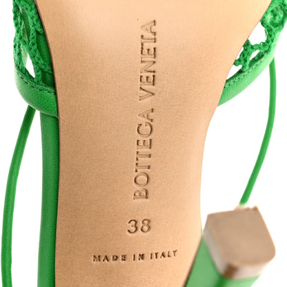 Bottega Veneta Mesh Nappa Stretch Ankle Tie 90mm Sandals 38 Grass 8 of 9