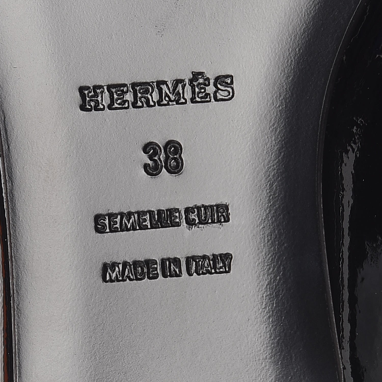 Hermes Patent Epsom Nice Ballerina Flats 38 Black 6 of 9