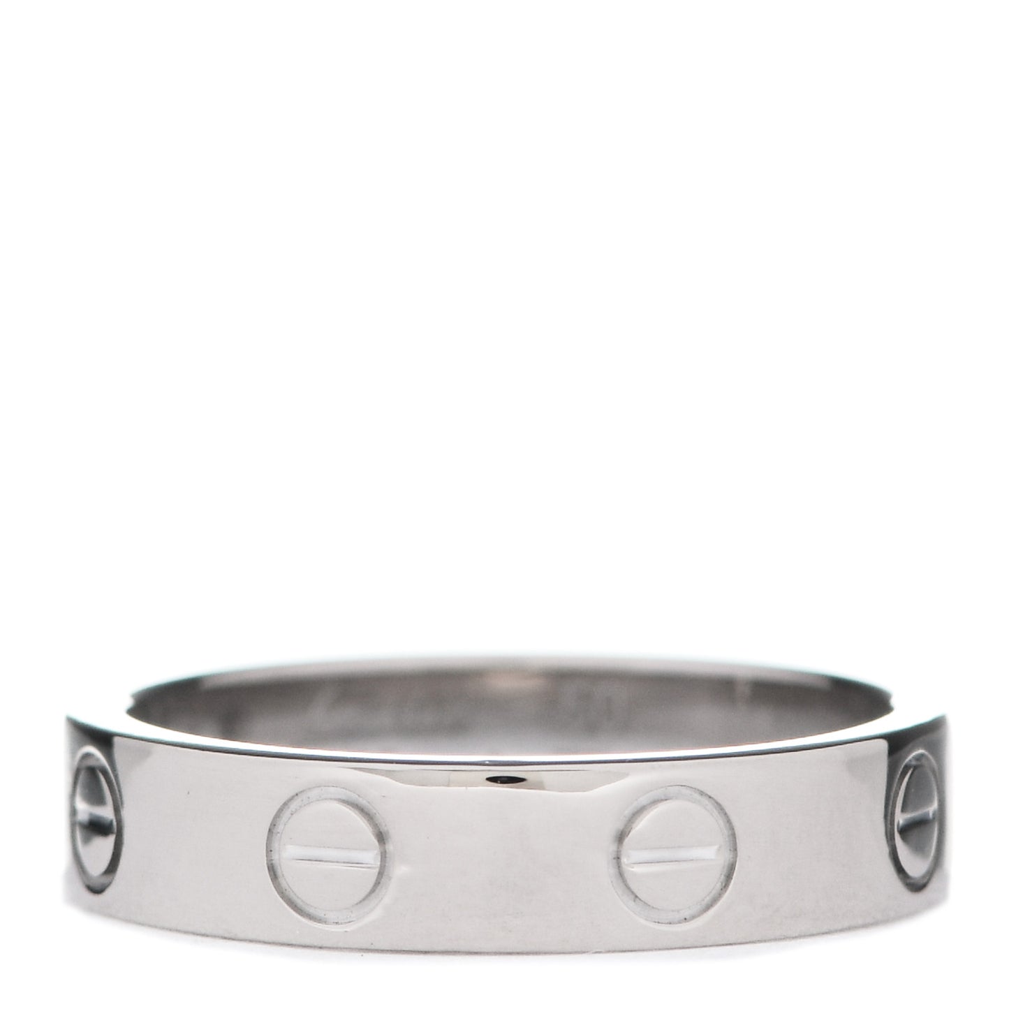 18K White Gold Diamond 4mm LOVE Wedding Band Ring 50 5.25