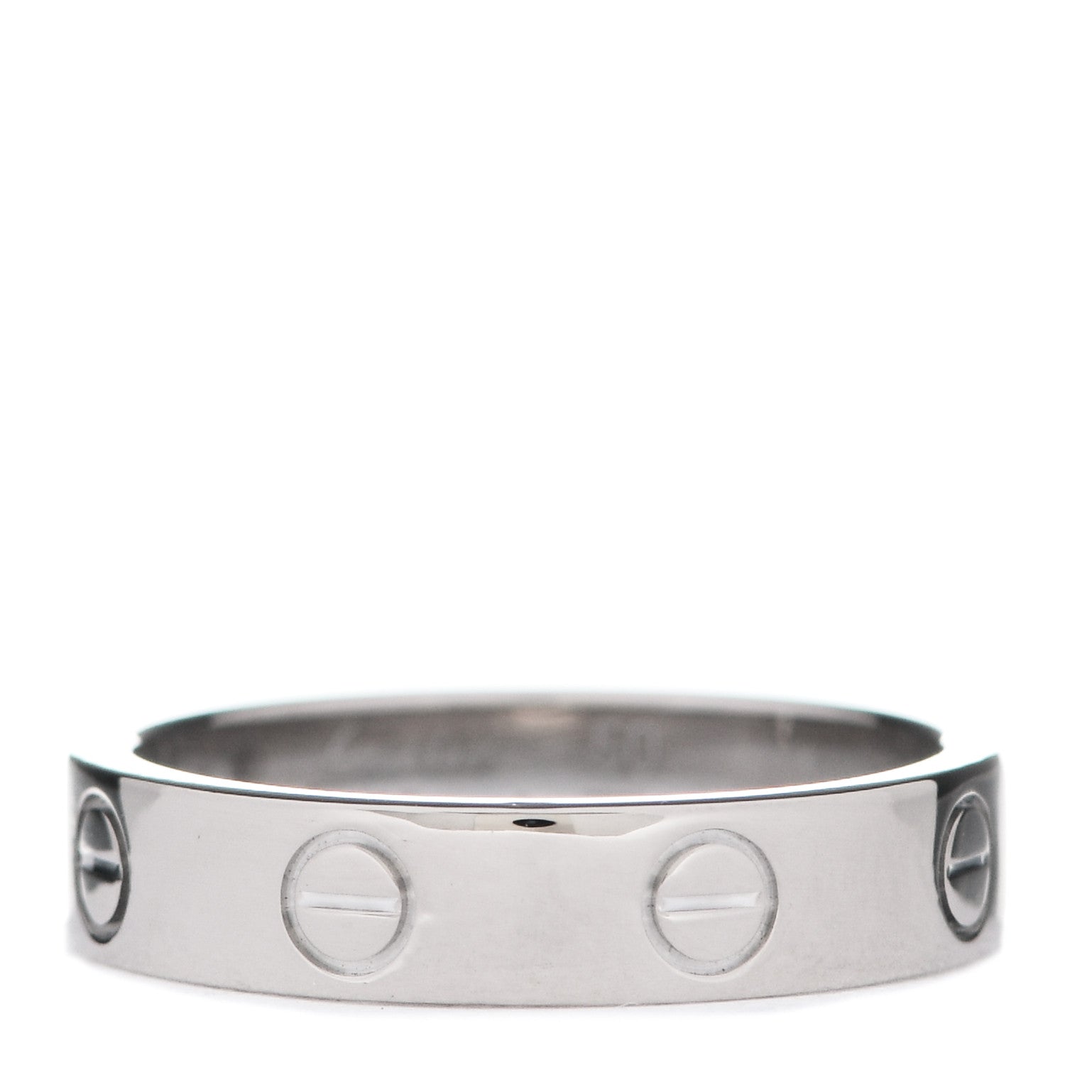 Cartier 18K White Gold Diamond 4mm LOVE Wedding Band Ring 50 5.25 3 of 6