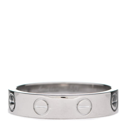 Cartier 18K White Gold Diamond 4mm LOVE Wedding Band Ring 50 5.25 3 of 6