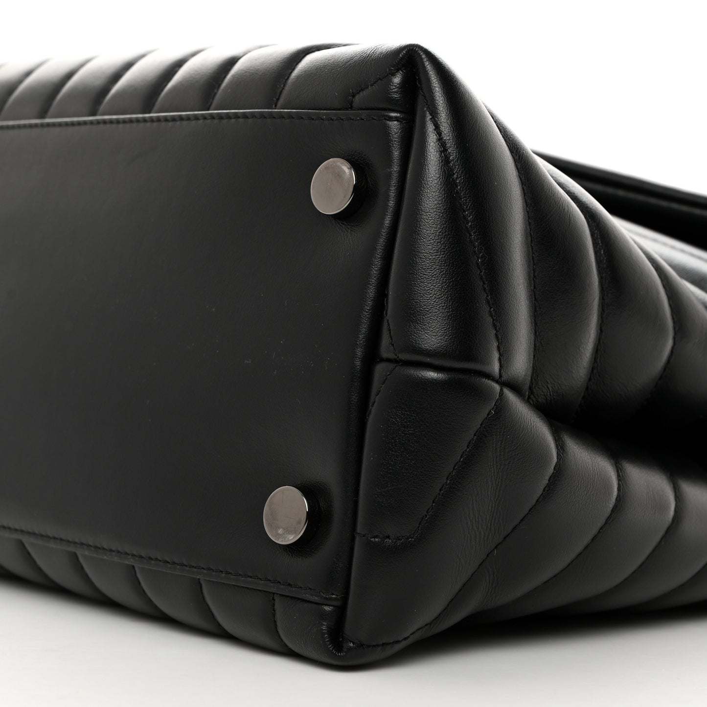 Calfskin Y Quilted Monogram Monochrome Large Loulou Chain Satchel Black